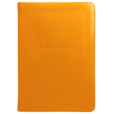 Simulated Leather Travel Journal Ruled - Metal Kid Orange