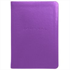 Simulated Leather Travel Journal Ruled - Metal Kid Purple